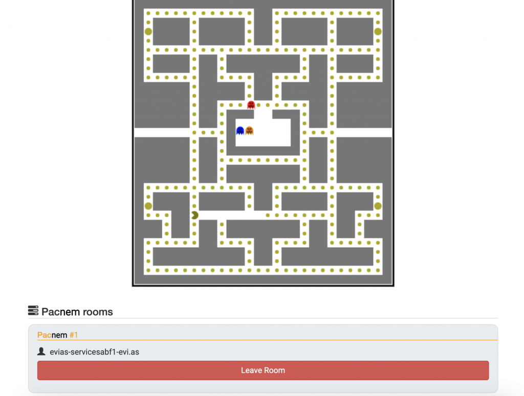 The game board with chat rooms in PacNEM Multiplayer Online Play-to-Earn Game.